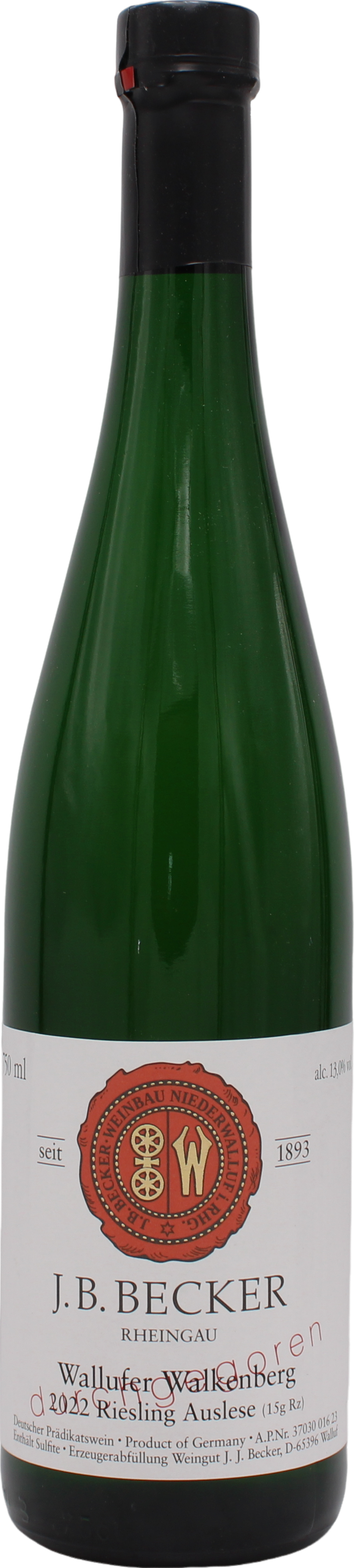 Wallufer Walkenberg durchgegoren (15 g Rz) Riesling Auslese halbtrocken